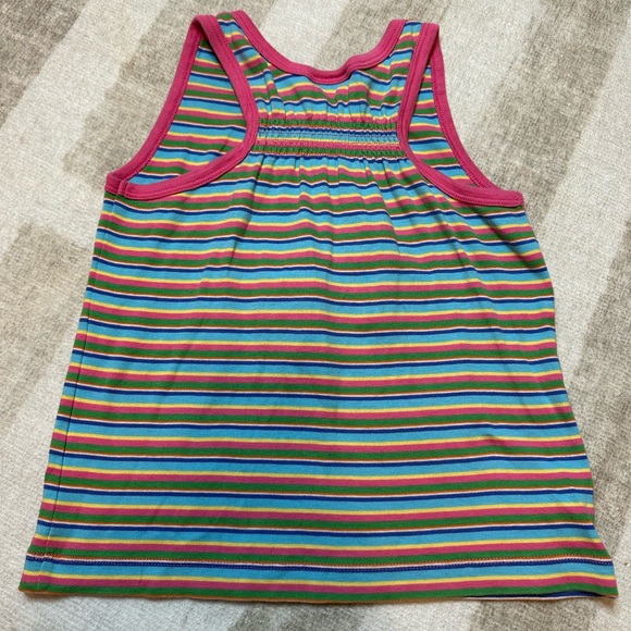 Hanna Andersson Girls Striped Multicolor Tanktop with Flower (Size 140cm) - Picture 2 of 4